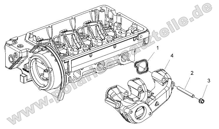 Engine, Exhaust Manifold w/ Front Outlet