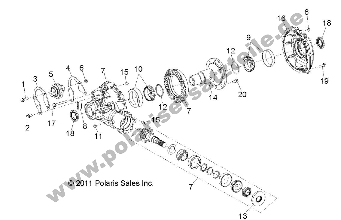 DRIVE TRAIN, GEARCASE, CARRIER, INTERNAL COMPONENTS