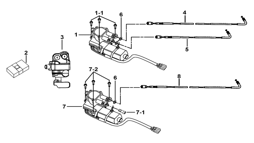 Stellmotor, Schalter & Kontrolleinheit Getriebe vo. Stellmotor, Schalter & Kontrolleinheit Getriebe vo.