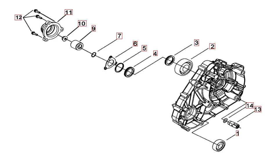 Motorgehäusedeckel links 1