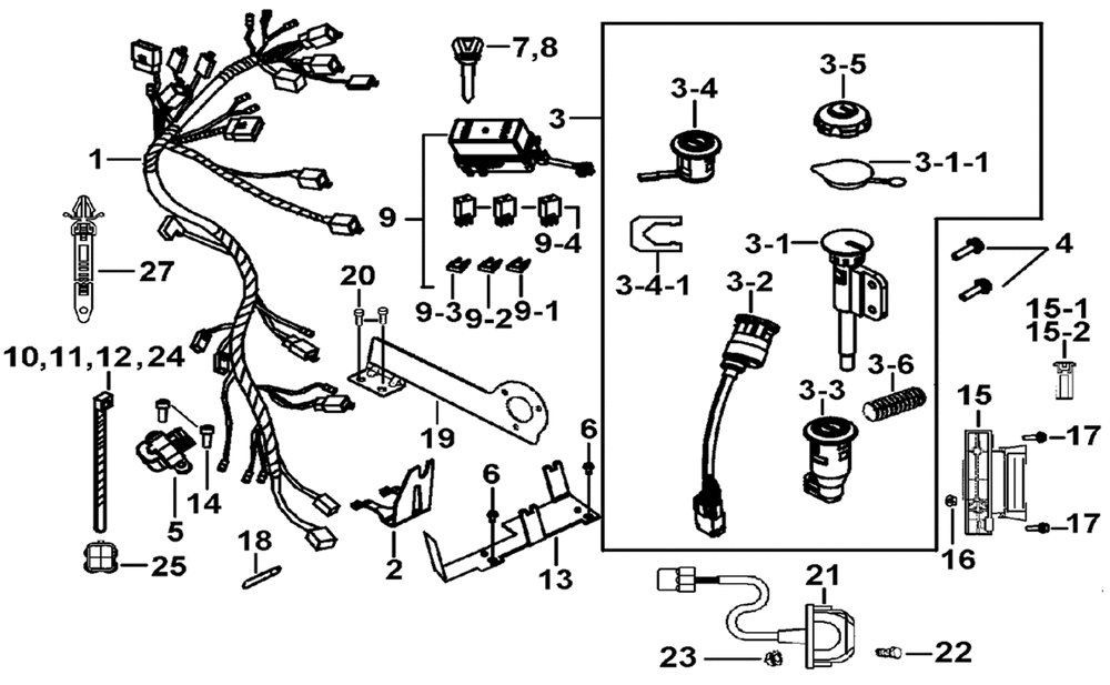 Kabelbaum, Elektrik & Schlosssatz Kabelbaum, Elektrik & Schlosssatz