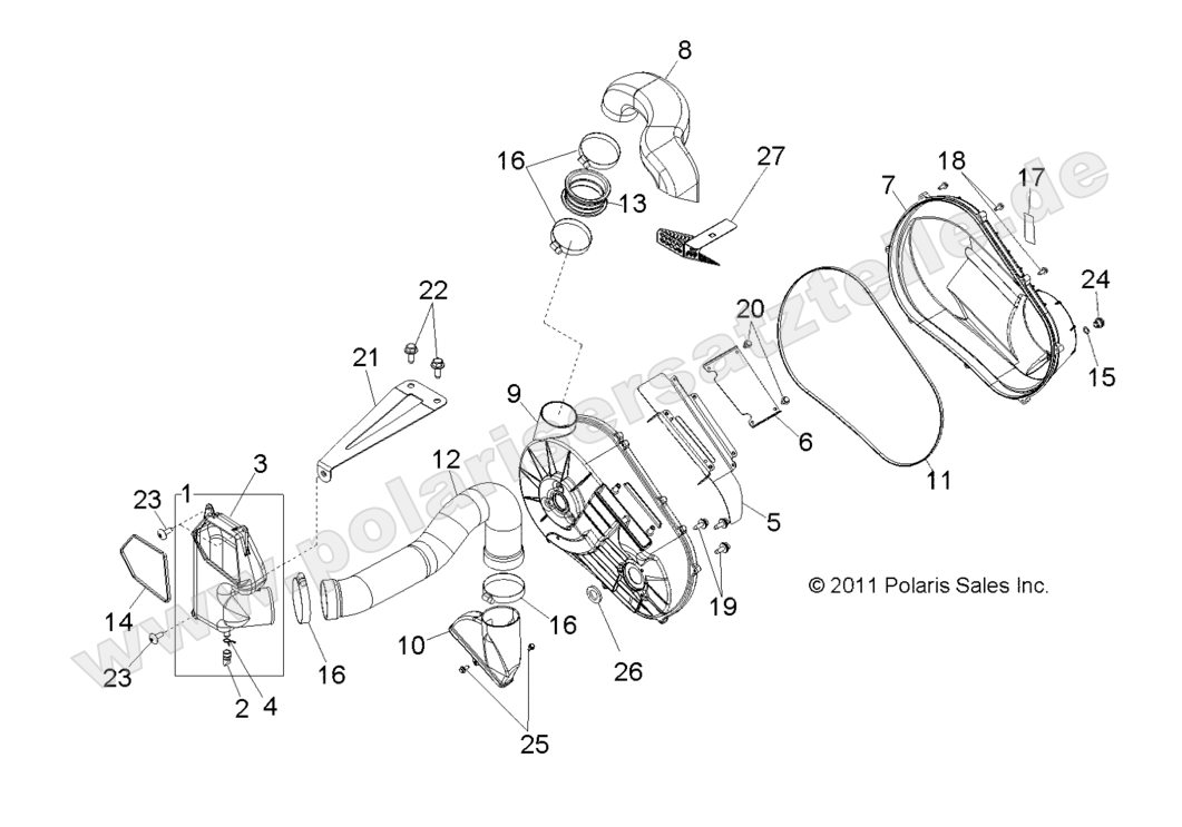 DRIVE TRAIN, CLUTCH COVER and DUCTING DRIVE TRAIN, CLUTCH COVER and DUCTING