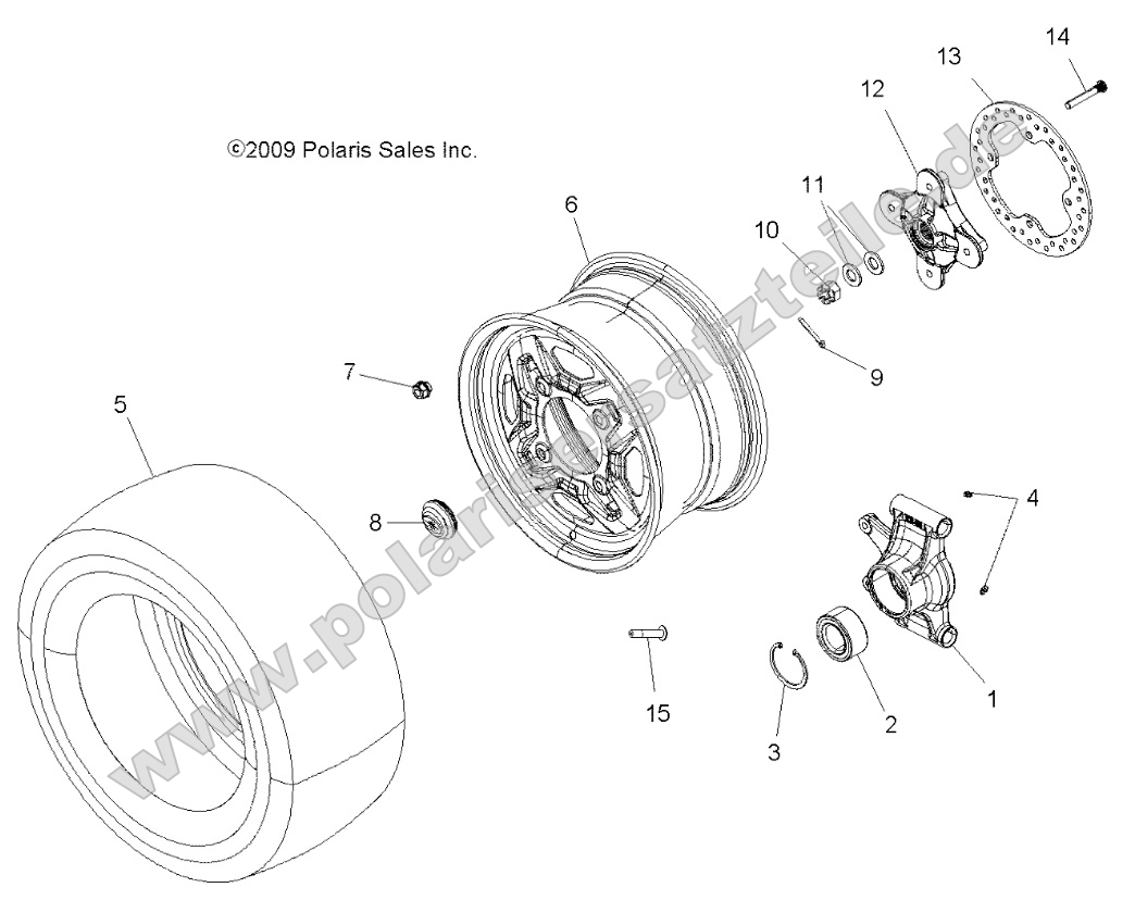 Wheels, Rear and Hub (49ATVWHEELREAR10SPXP550)