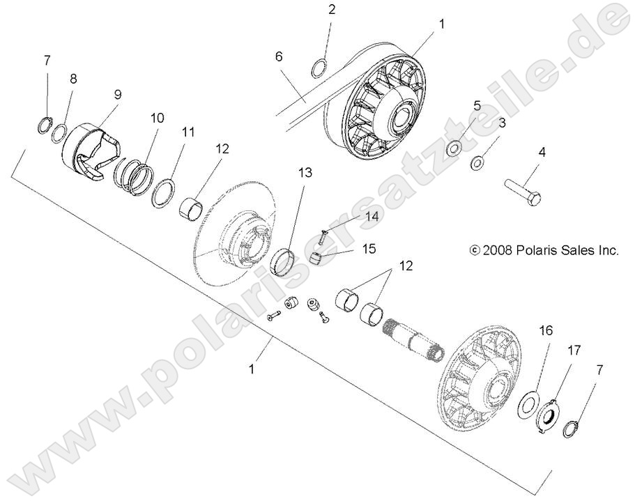 DRIVE TRAIN, SECONDARY CLUTCH DRIVE TRAIN, SECONDARY CLUTCH