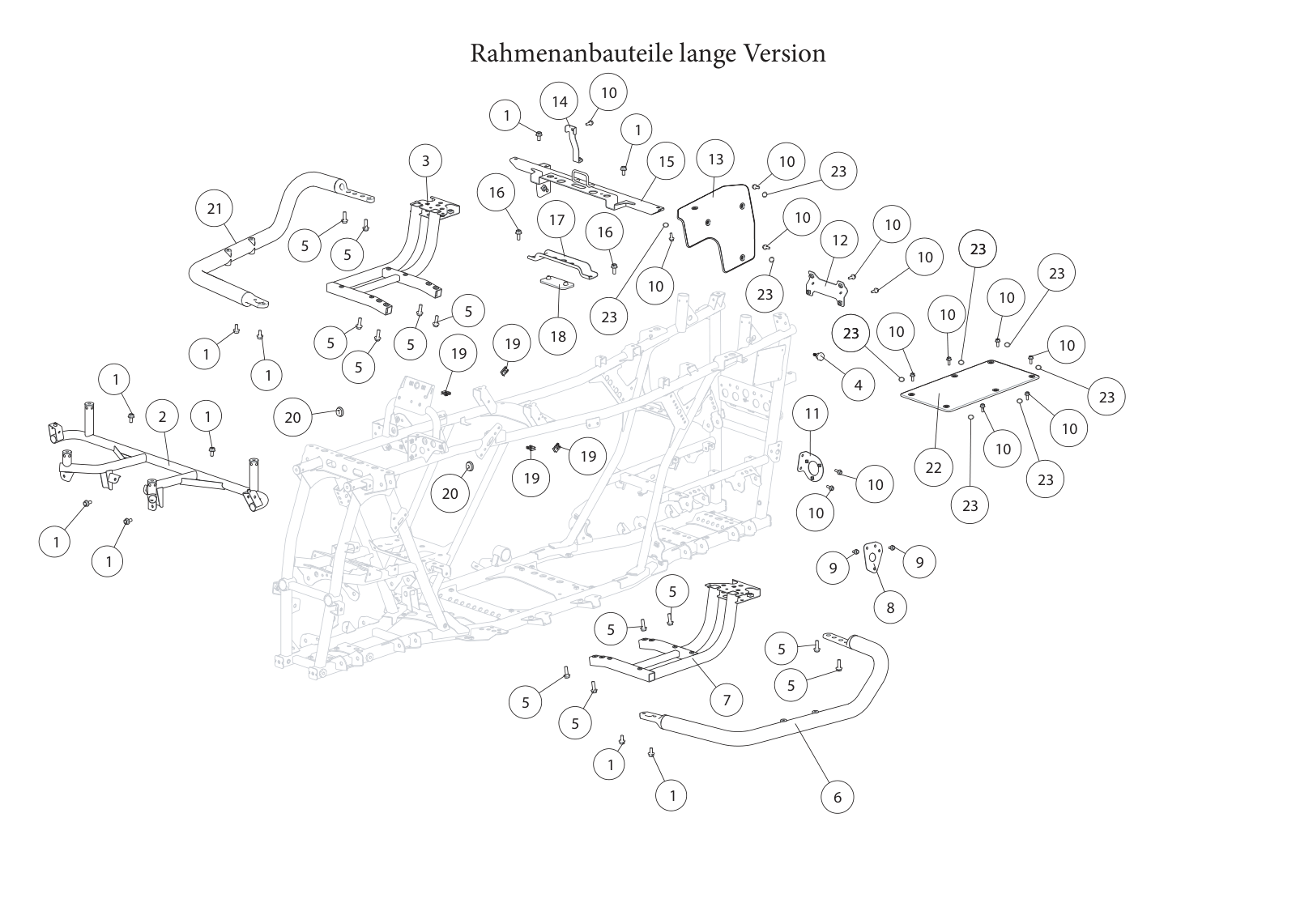 Rahmenanbauteile lange Version