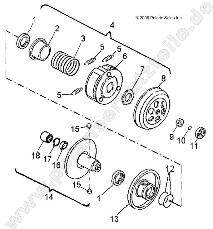 DRIVE TRAIN, SECONDARY CLUTCH DRIVE TRAIN, SECONDARY CLUTCH