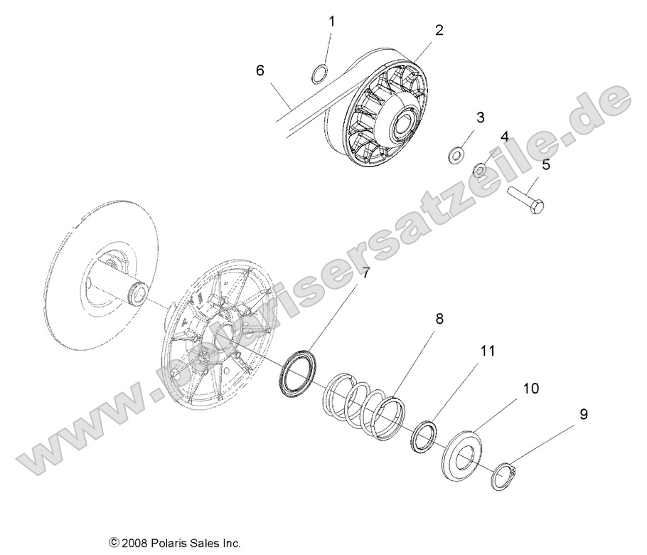 drive train secondary clutch (Built 10/01/08 and After) drive train secondary clutch (Built 10/01/08 and After)