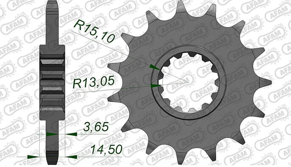 afam_ritzel_vorne_20607 AFAM Kettensatz Stahl 525 XRR 15x40 - Honda CB 750 F2 RC42 1992-94