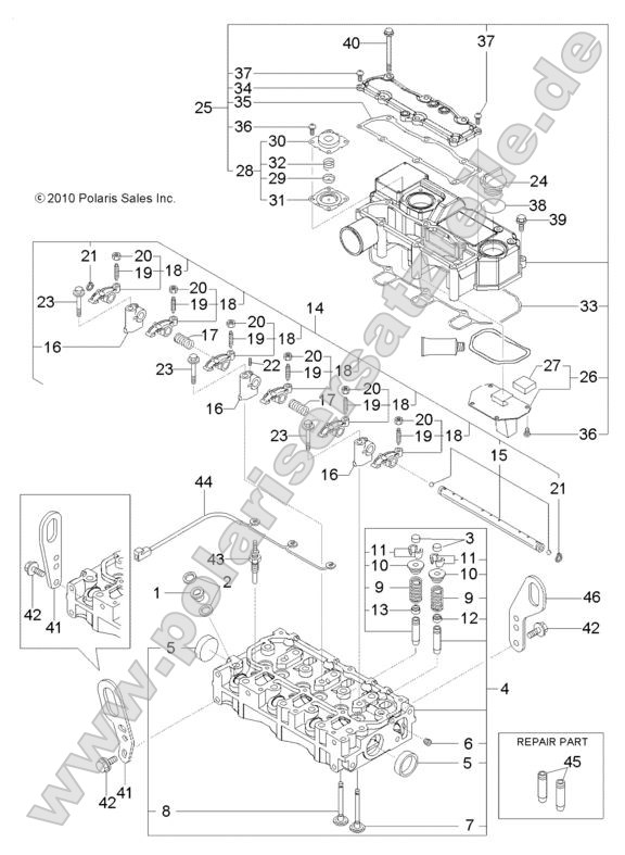 Engine, Cylinder Head and Bonnet