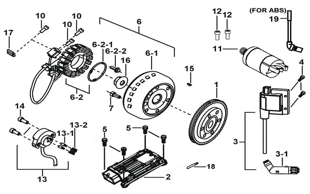 Lichtmaschine, Anlasser, ECU & Zündspule Lichtmaschine, Anlasser, ECU & Zündspule