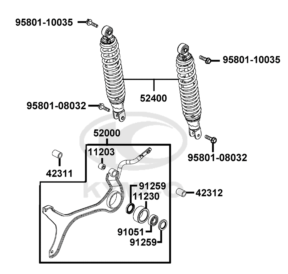 Federbein & Schwingarm hinten Federbein & Schwingarm hinten
