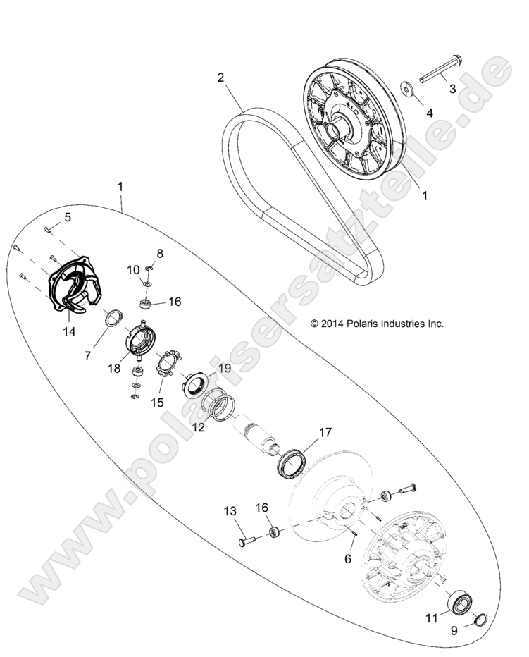 DRIVE TRAIN, SECONDARY CLUTCH DRIVE TRAIN, SECONDARY CLUTCH