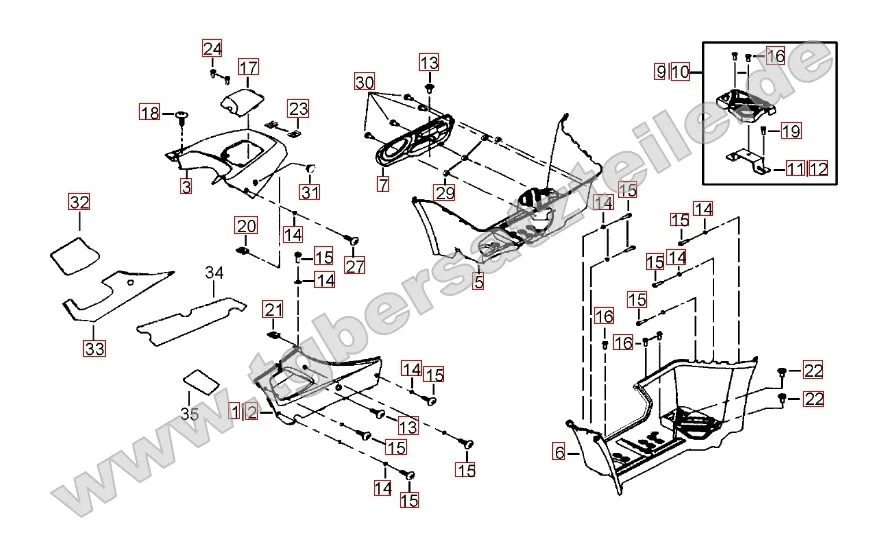 Fußstützen - Tankabdeckung