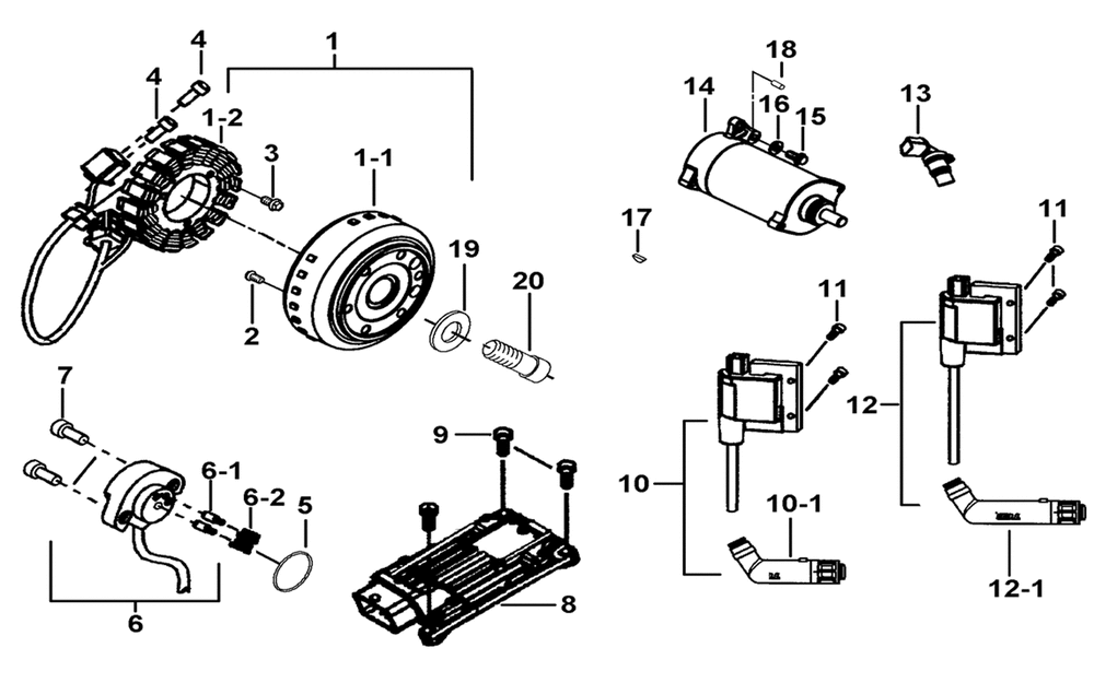 Lichtmaschine, Anlasser, ECU & Zündspule Lichtmaschine, Anlasser, ECU & Zündspule