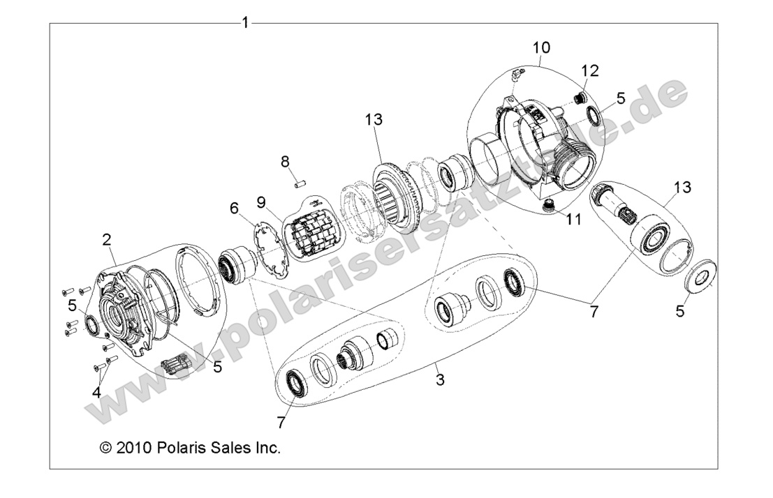 DRIVE TRAIN, FRONT GEARCASE INTERNALS 1332842 DRIVE TRAIN, FRONT GEARCASE INTERNALS 1332842