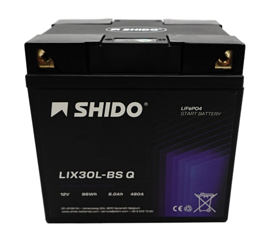 Shido LIX30L-BS Q Lithium Ionen Batterie 12V LiFePO4 (YTX30L-BS YIX30L-BS 53030)