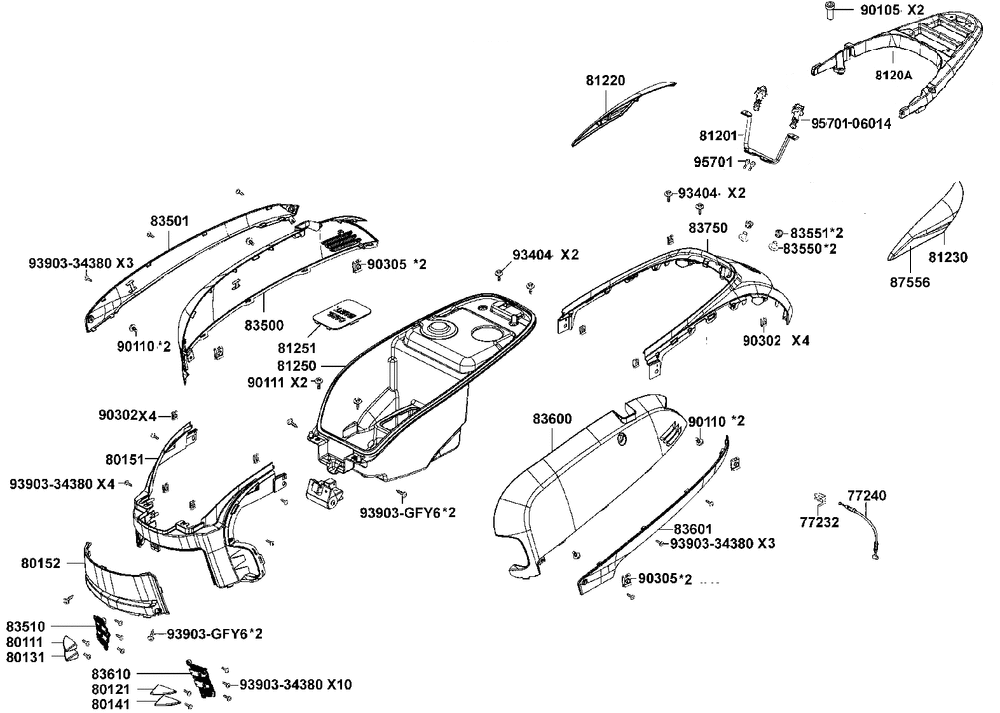 Verkleidungen hinten & Helmbox