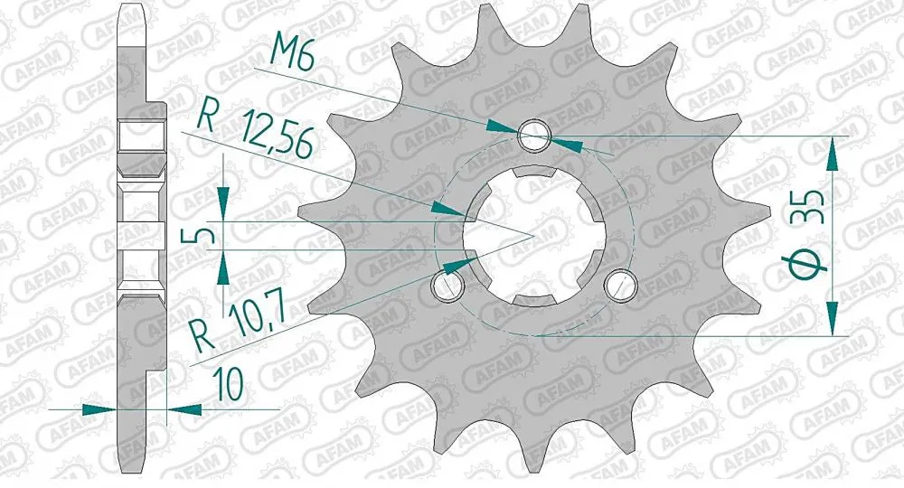 Afam_Ritzel_Vorne_22600 AFAM Kettensatz Stahl 520 XMR2 15x47 - Suzuki DR 800 S Big 1991-93