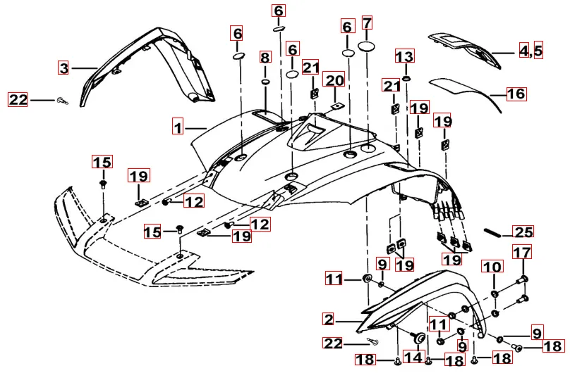 Frontverkleidung dunkelblau-metallic Frontverkleidung dunkelblau-metallic