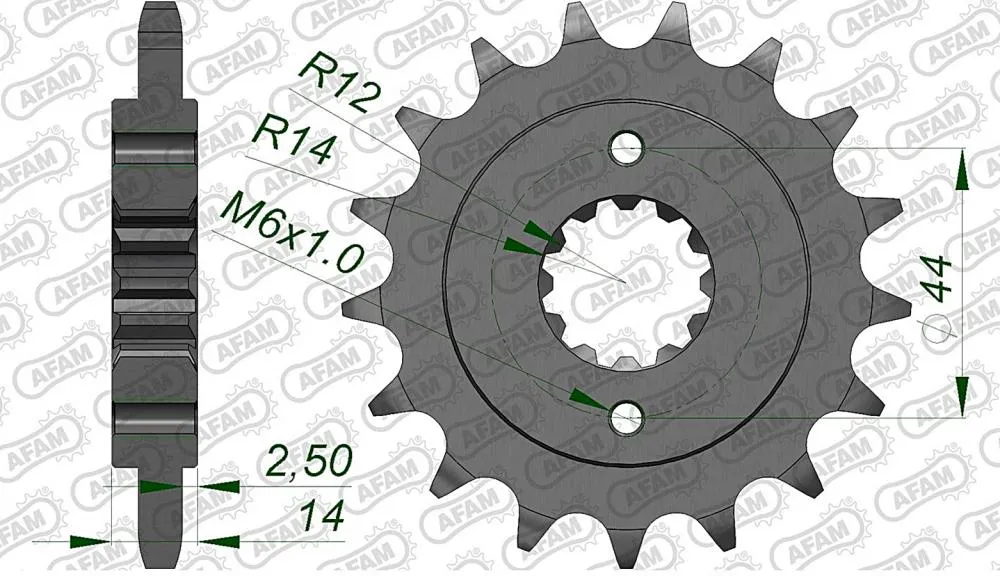 AFAM Kettensatz Stahl 525 XRR 17x38 - Honda VT 750 S 2010-11