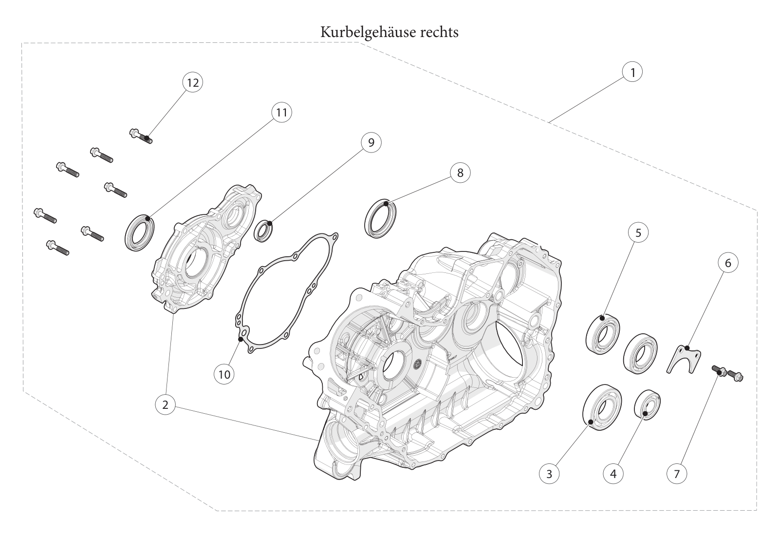 Kurbelgehäuse rechts Kurbelgehäuse rechts