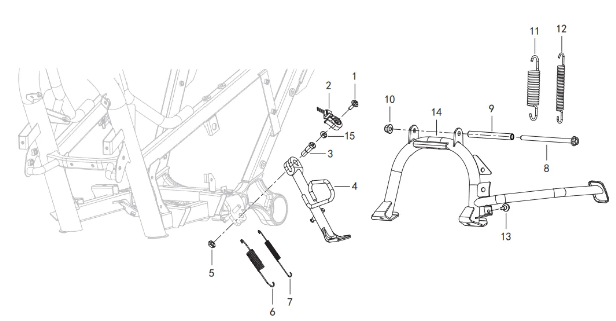 Hauptständer, Seitenständer Hauptständer, Seitenständer