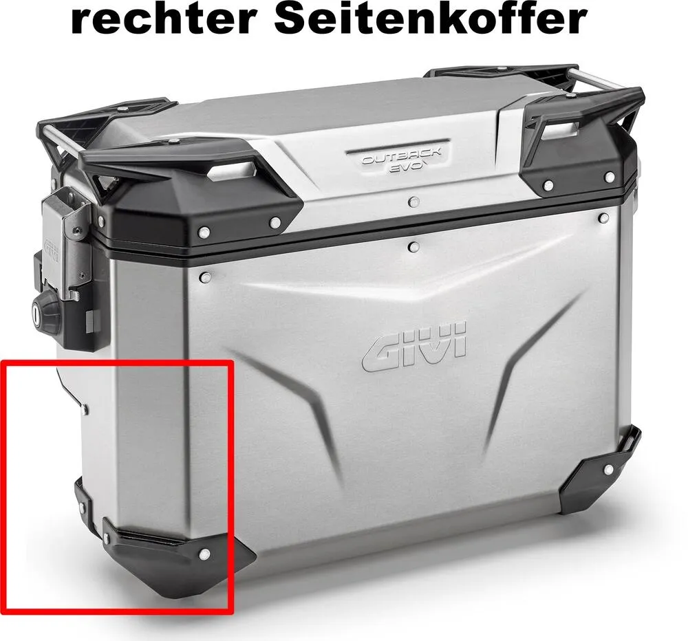 Givi-Monokey-Trekker-Outback-EVO-OBKE4837A-Alu-Seitenkoffer-Set-48-37-Liter-silber-rechts Givi Monokey Trekker Outback EVO OBKE4837APACK2 Alu Seitenkoffer Set - 48 / 37 Liter - silber