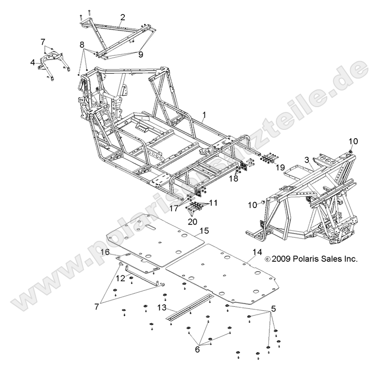 chassis main frame and skid plate