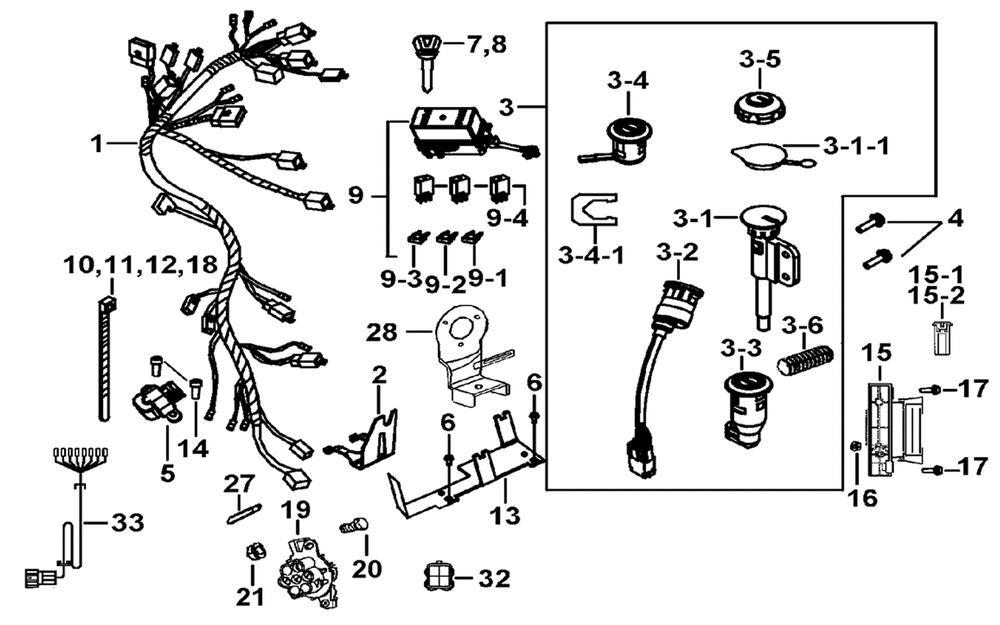 Kabelbaum, Elektrik & Schlosssatz