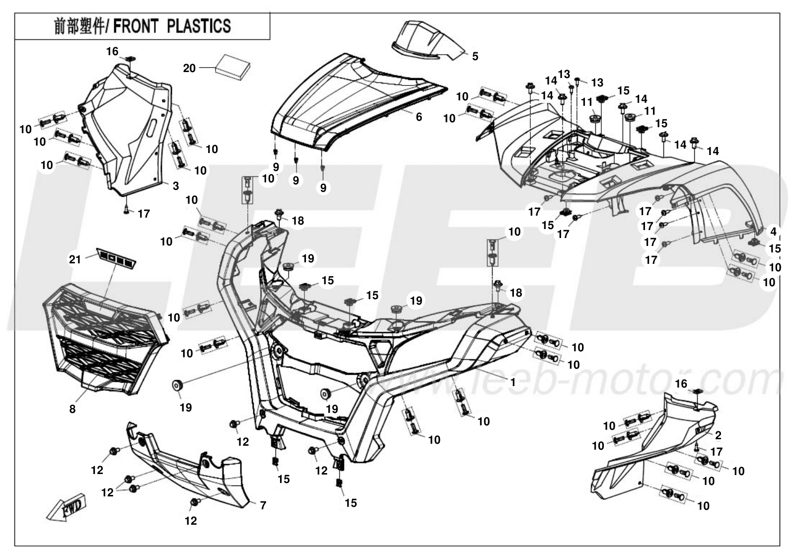 F04-1 FRONT PLASTICS F04-1 FRONT PLASTICS