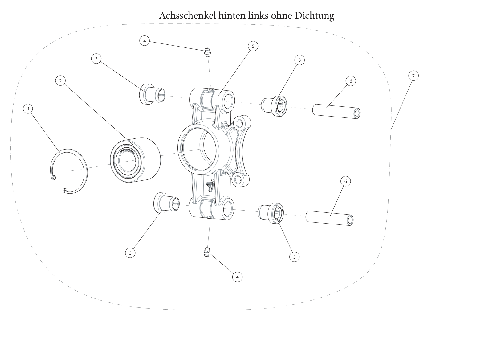 Achsschenkel hinten links ohne Dichtung Achsschenkel hinten links ohne Dichtung