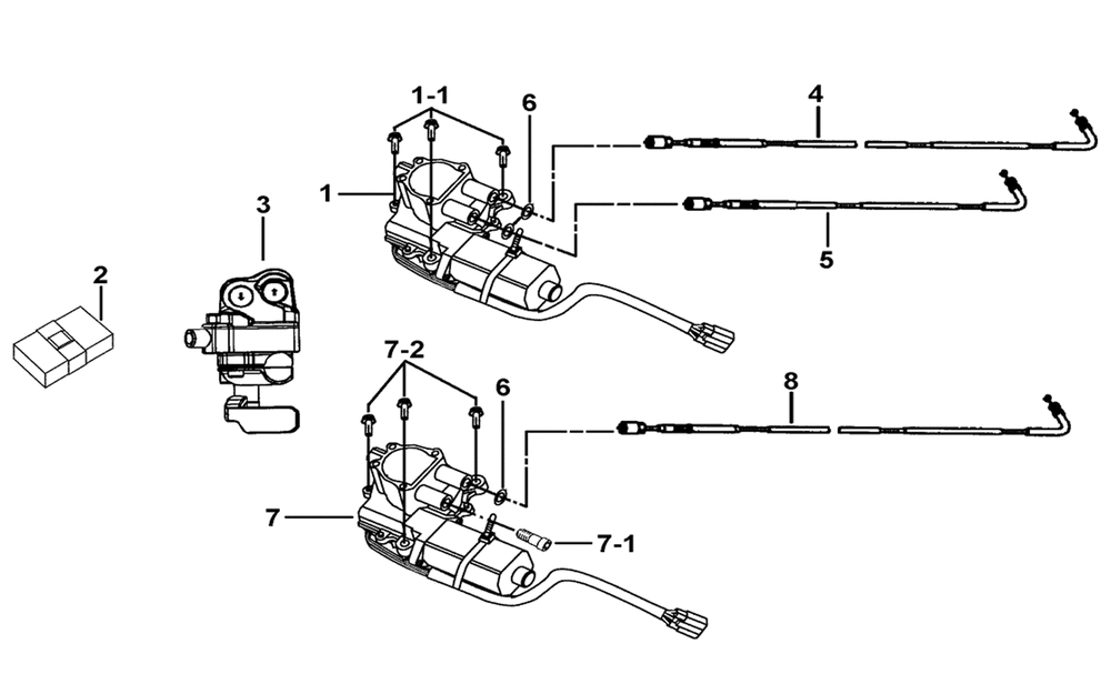 Stellmotor, Schalter & Kontrolleinheit Getriebe vo. Stellmotor, Schalter & Kontrolleinheit Getriebe vo.