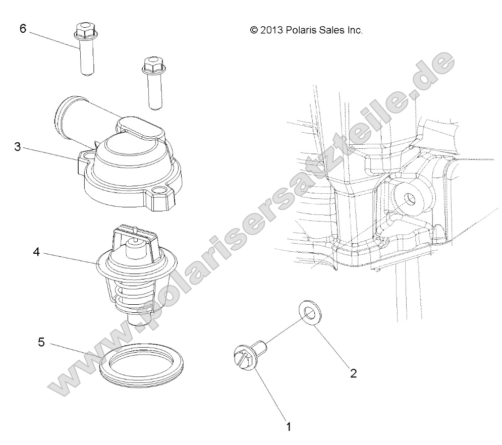 Engine, Thermostat and Cover Engine, Thermostat and Cover