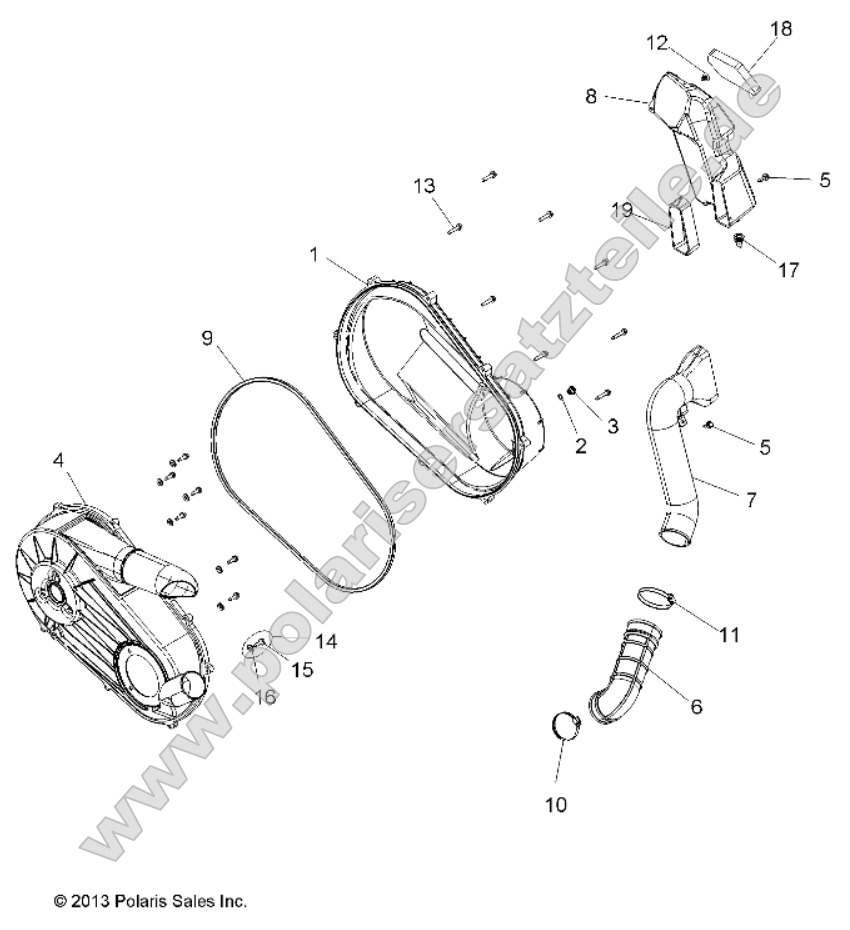 Drive Train, Clutch Cover and Ducting