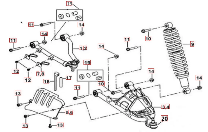 Federbein vorne,orange