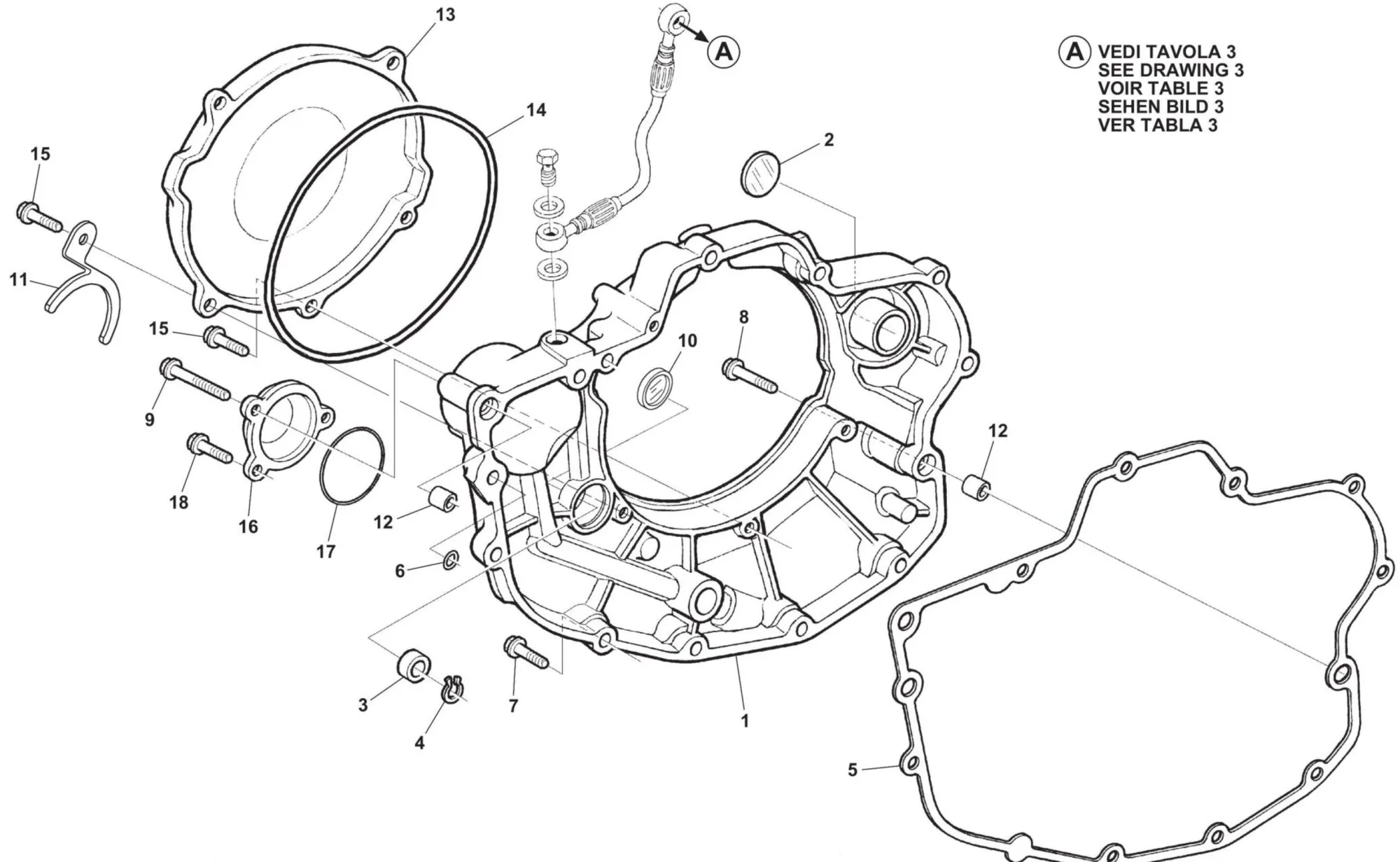 Kurbelwellengehäusedeckel rechts Kurbelwellengehäusedeckel rechts