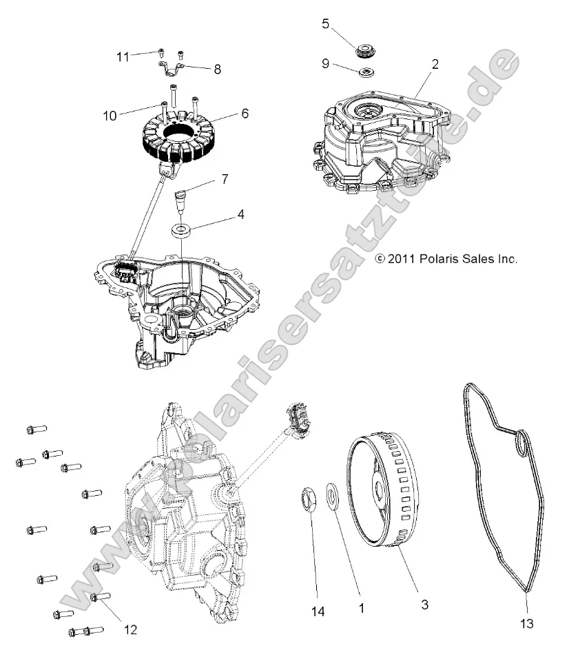 Engine, Stator Cover and Flywheel Engine, Stator Cover and Flywheel