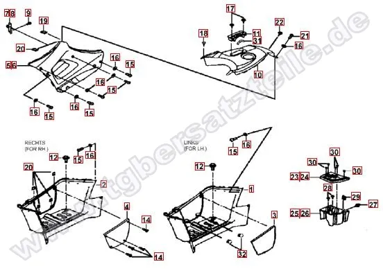 Fussstützen und Tankabdeckung