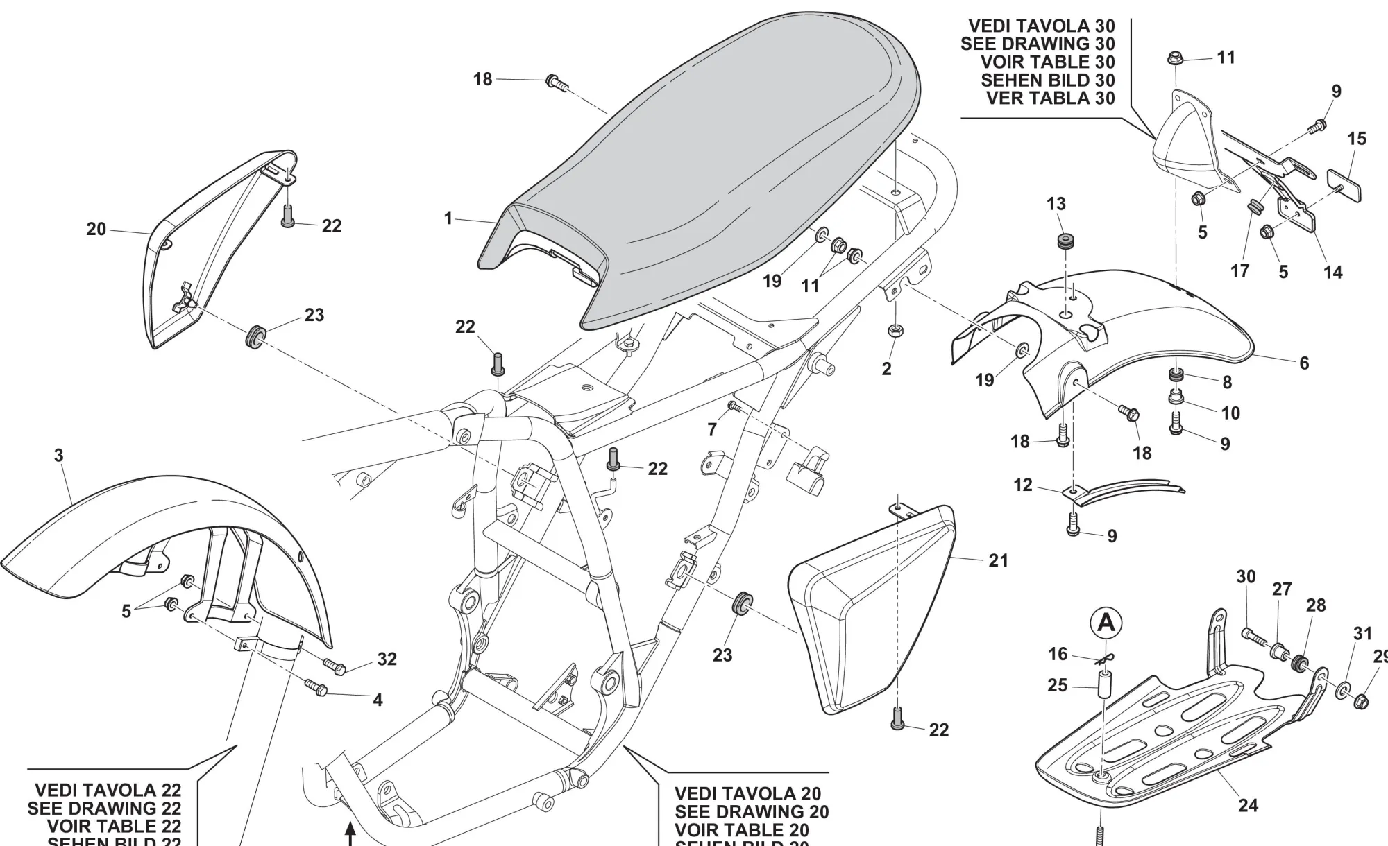 Sitzbank / Schutzblech hinten Sitzbank / Schutzblech hinten