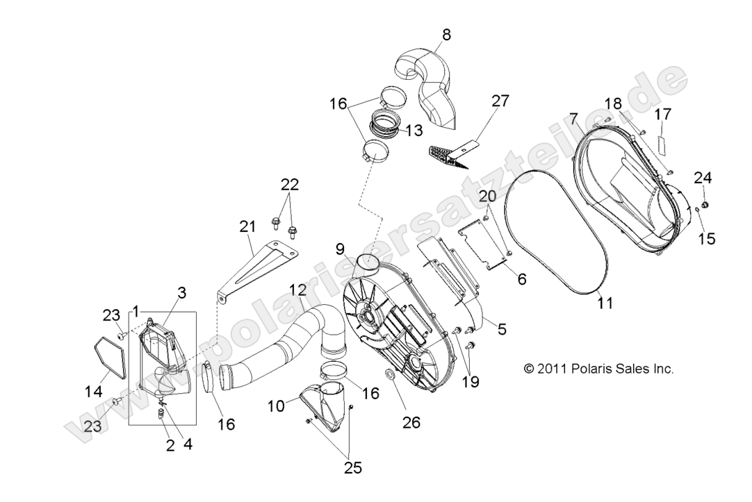 DRIVE TRAIN, CLUTCH COVER and DUCTING