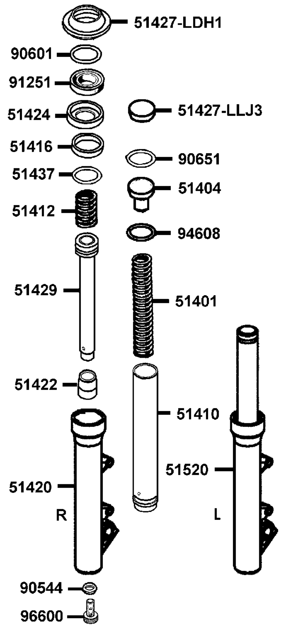 Gabel - Einzelteile Gabel - Einzelteile