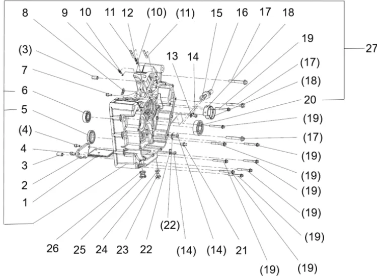 Kurbelgehäuseabdeckung rechts