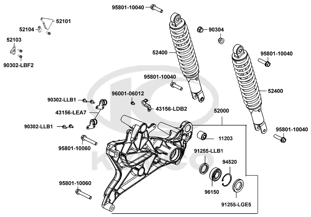 Stoßdämpfer hinten & Schwingarm