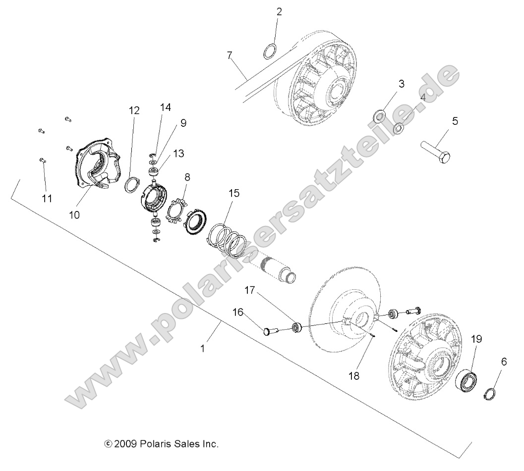 Drive Train, Secondary Clutch (49ATVCLUTCHDRIVEN08SPX25) Drive Train, Secondary Clutch (49ATVCLUTCHDRIVEN08SPX25)