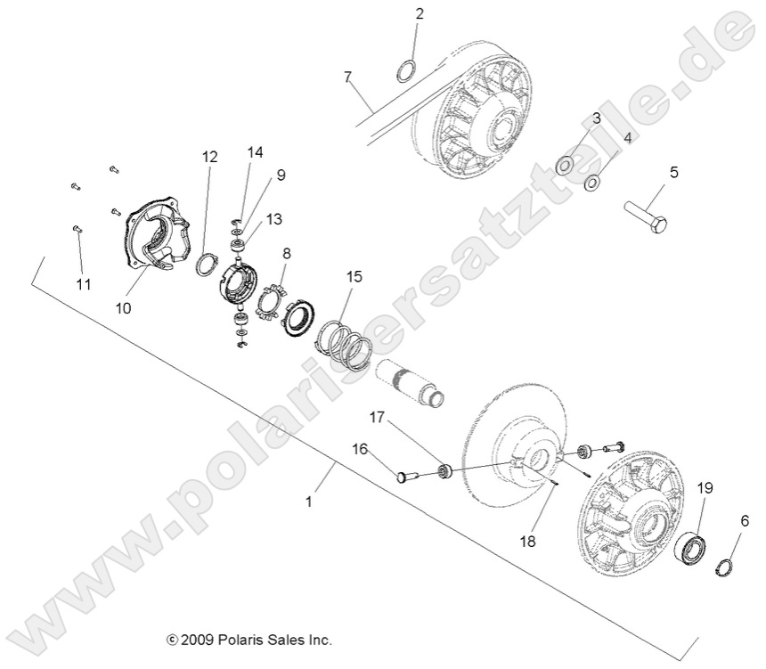 DRIVE TRAIN, SECONDARY CLUTCH DRIVE TRAIN, SECONDARY CLUTCH