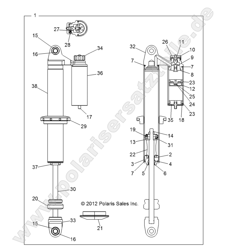 SUSPENSION, FRONT SHOCK (7043778) SUSPENSION, FRONT SHOCK (7043778)
