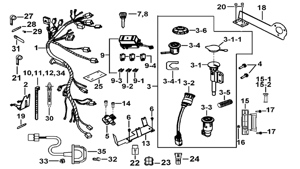 Kabelbaum, Elektrik & Schlosssatz