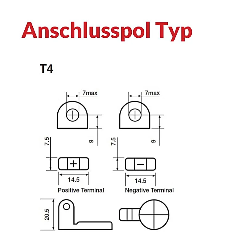 Yuasa_U1R_Gartengeraete_Batterie_12V_30AH_6329_Anschluss Yuasa YBX U1R Gartengeräte - Rasenmäher Batterie 12V 30AH