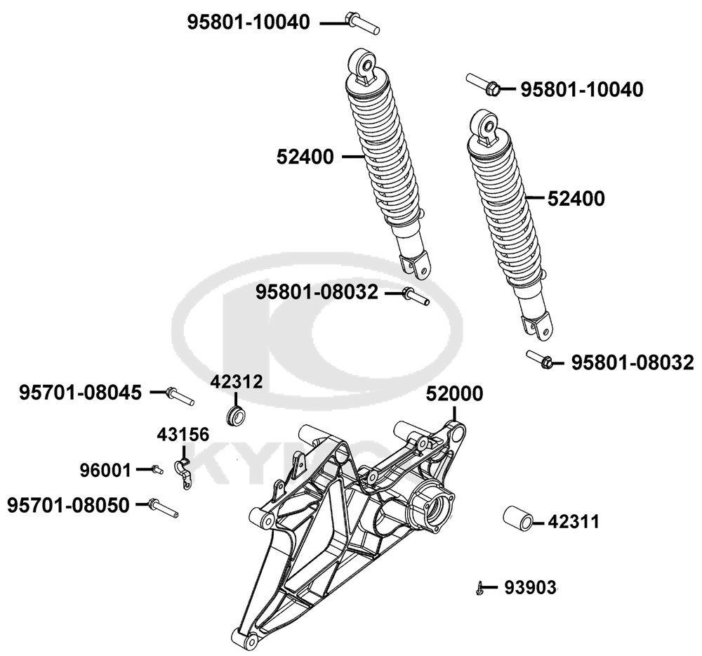 Federbein & Schwingarm hinten Federbein & Schwingarm hinten