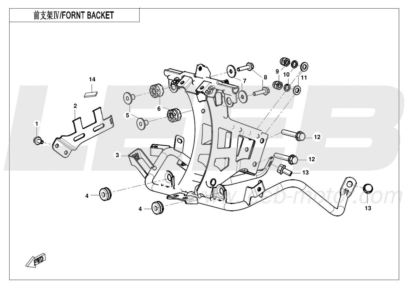 F03-4 FRONT BRACKET F03-4 FRONT BRACKET
